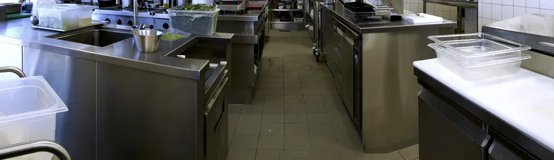 Stainless prep and cooking stations at Atmosphere, Burj Khalifa