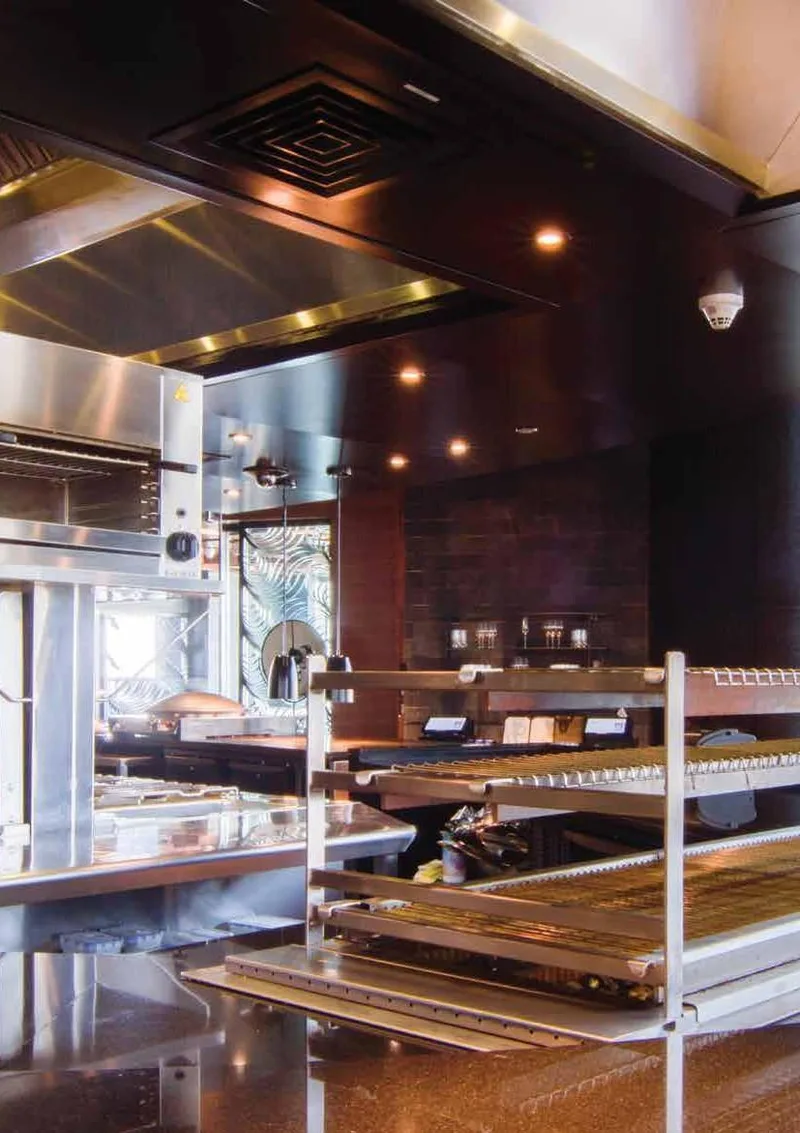 Open kitchen pass at Mint Leaf of London, DIFC